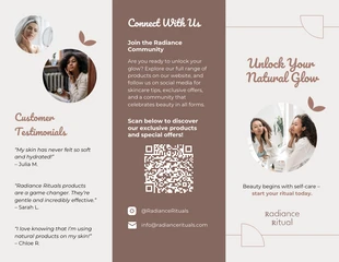 Free interactive Template: Brown Beauty Product Tri-fold Brochure Template