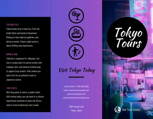 Free  Template: Gradient Professional Tokyo Travel Tri Fold Brochure Template