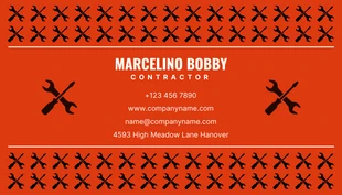 Red And White Professional Contractor Business Card - Page 2