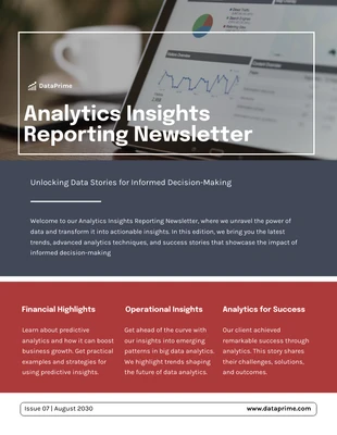 Free  Template: Analytics Insights Reporting Newsletter Template