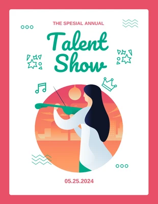 Free  Template: Illustration Talent Show Flyer Template