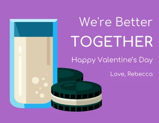 Free  Template: Milk and Cookie Valentine's Day Card