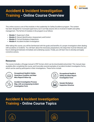 business  Template: Accident Vs Incident Investigation Training Infographic Template