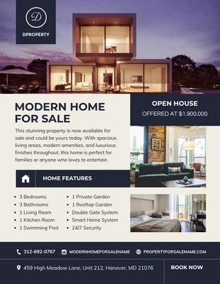 Free  Template: Modern House Flyer Template