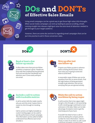 business  Template: Do and Don't Of Effective Sales Emails Infographic Template