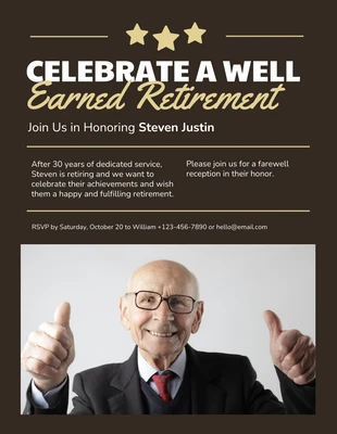 Free  Template: Well Earned Retirement Celebration Flyer Template