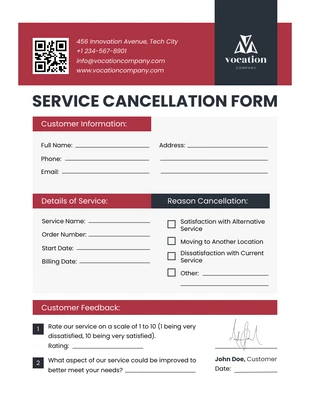 premium  Template: Service Cancellation Form Template