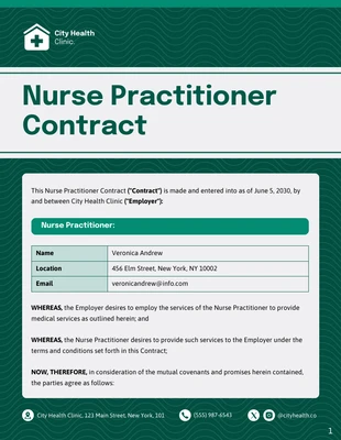 premium  Template: Nurse Practitioner Contract Template