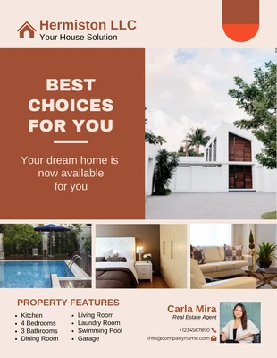 Free  Template: Real Estate Property for Sale Flyer Template