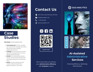 Free  Template: AI-Assisted Administrative Services C Fold Brochure Template