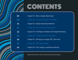 Free  Template: Digital Advertising Table of Contents Template