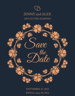 premium  Template: Dark Wedding Save The Date Invitation