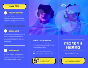 Free  Template: Ethics and AI in Governance C Fold Brochure Template