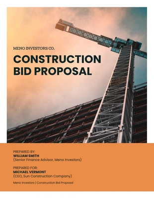 business  Template: Construction Company Bid Proposal Template