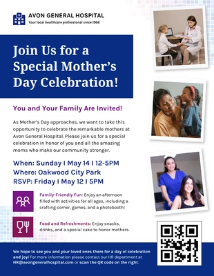 business  Template: Celebration Working Mother's Day Company Event Invitation