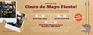 Free  Template: Brown Paper Texture Cinco de Mayo Fiesta Banner