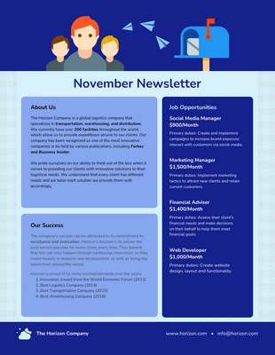 Free  Template: November Company Newsletter Template