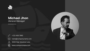 Black Simple Illustration Professional Business Card - Page 2