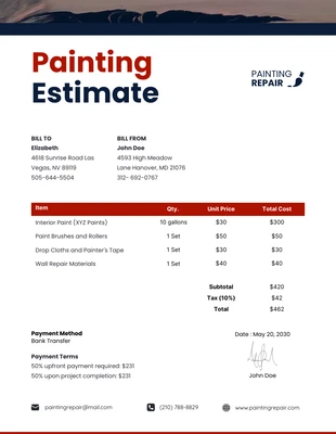 premium  Template: Simple Painting Estimate Template