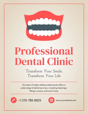 Free  Template: Professional Dental Clinic Poster Template