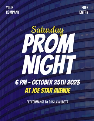 Free  Template: Saturday Prom Night Flyer Template