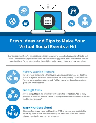 premium accessible Template: Online Social Event Planning Infographic Template