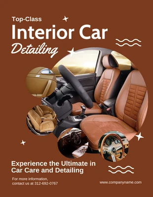 Free  Template: Interior Car Detailing Service Flyer Template