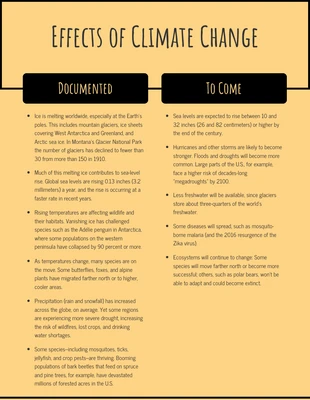 Free  Template: Climate Change Informational Infographic Template