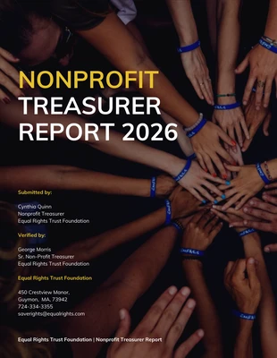 premium  Template: Treasurer's Report Template For Nonprofit Organization