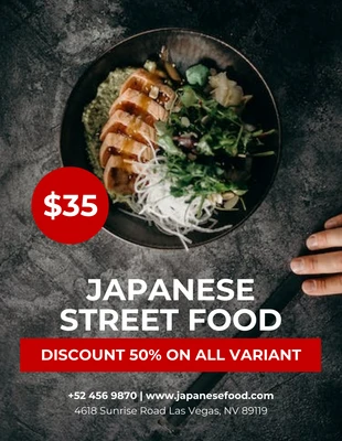 Free  Template: Japanese Street Food Flyer Template