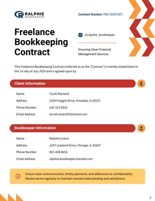 Free  Template: Freelance Bookkeeping Contract Template