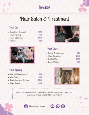 Free  Template: Hair Salon and Treatment Flyer Template