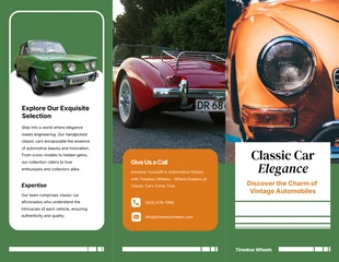 Free  Template: Classic Cars Brochure Template