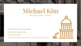 Free  Template: Black And Brown Classic Vintage Personal Student Business Card