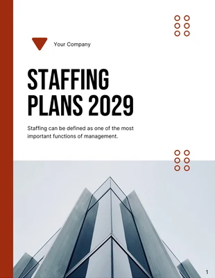 Free  Template: White Red Corporate Staffing Plan Template