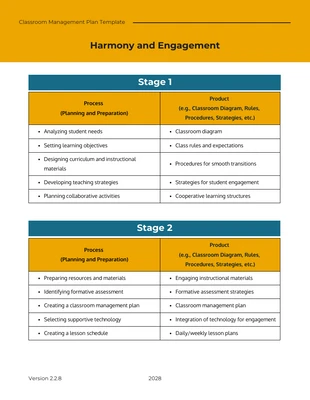 Free  Template: White Blue Black Classroom Management Plan Template