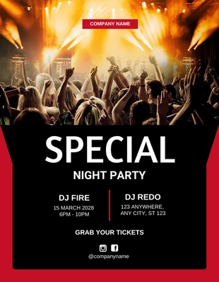 Free  Template: Special Black Night Party Flyer Template