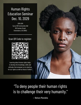 Free  Template: Human Rights Educational Flyer Template