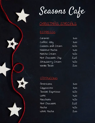 premium  Template: Chalk Board Themed Christmas Menu