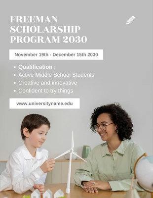 Free  Template: Freeman Scholarship Program Flyer Template