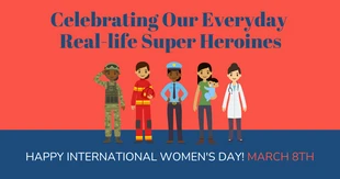 premium  Template: Super Heroines International Women's Day Facebook Post