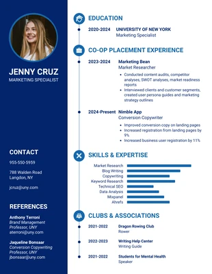 premium  Template: Blue Professional Student Resume Template