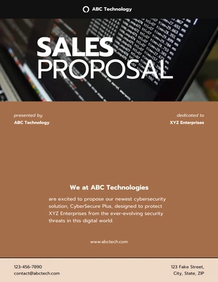 Free  Template: Coffee Color Minimalist Sale Proposal Template