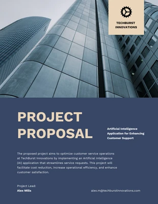 Free  Template: Blue & Beige Color Project Proposal Template