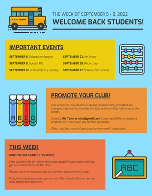 Free  Template: Colorful School Newsletter Template