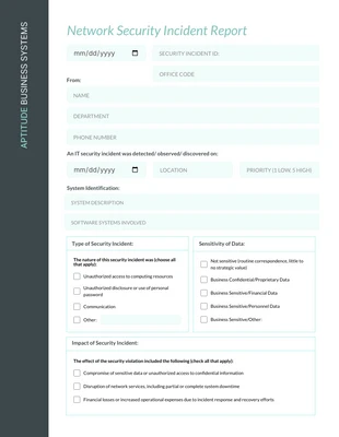 business interactive Template: IT Incident Report Template