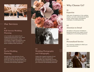 Brown Cream and Pink Wedding Tri Fold Brochure - Page 2