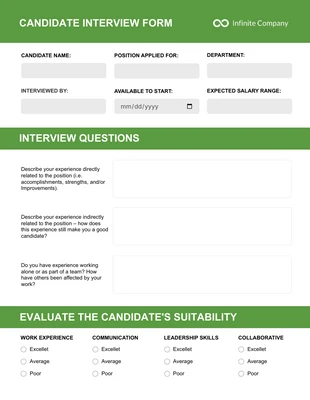 Free interactive Template: Interview Briefing Form Template