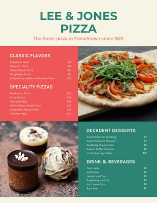 Free  Template: Light Yellow Green And Red Modern Italian Menu