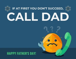 Free  Template: Funny Cute Father's Day Card